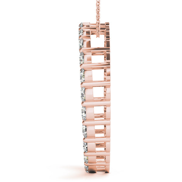 14K Rose Gold 1 1/2 ct tw Fashion Diamond Pendant