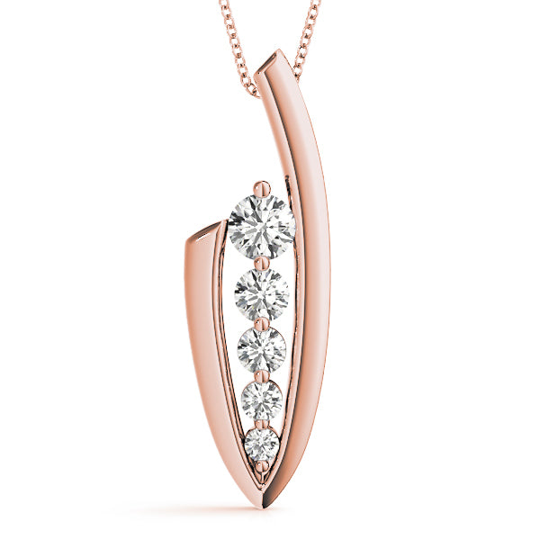 18K Rose Gold 1 ct tw Fashion Diamond Pendant