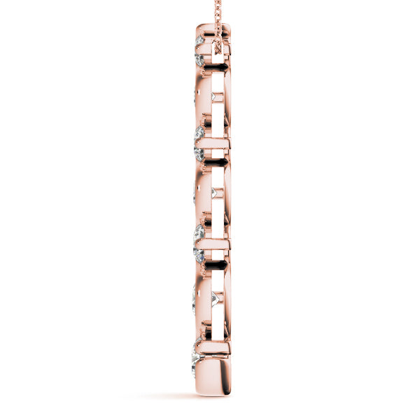 14K Rose Gold 1 ct tw Fashion Diamond Pendant