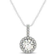 Round Diamond Halo Pendant