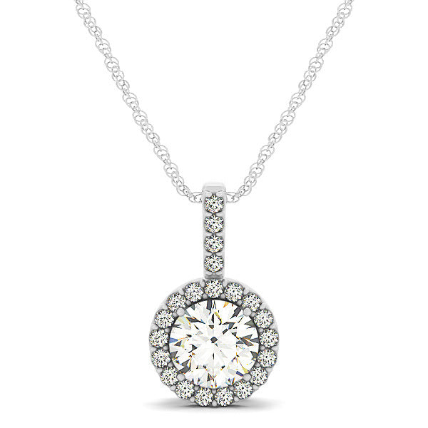 Round Diamond Halo Pendant