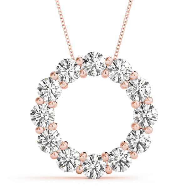 18K Rose Gold 3 ct tw Fashion Diamond Pendant