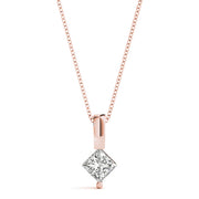 18K Rose Gold 1/20 ct tw Solitaire Diamond Pendant