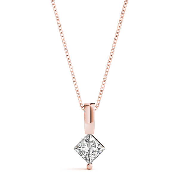 18K Rose Gold 1/20 ct tw Solitaire Diamond Pendant