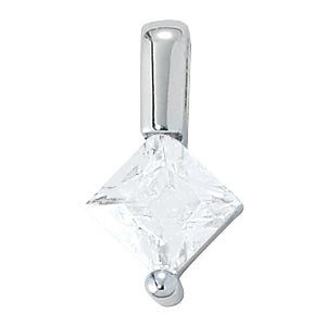 14K White Gold 1/20 ct tw Solitaire Diamond Pendant