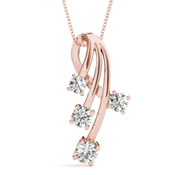 18K Rose Gold 1 ct tw Fashion Diamond Pendant