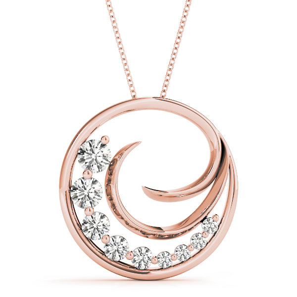 14K Rose Gold 1 ct tw Fashion Diamond Pendant