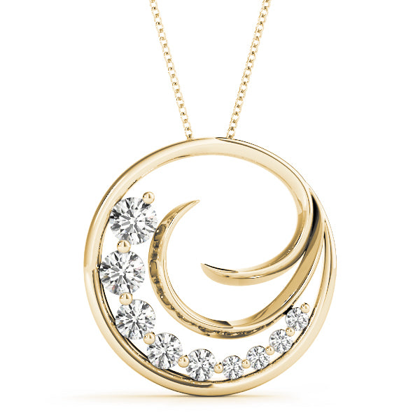 18K Yellow Gold 1 ct tw Fashion Diamond Pendant