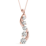 18K Rose Gold 1 ct tw Fashion Diamond Pendant