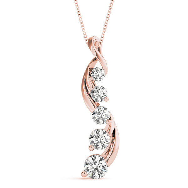 18K Rose Gold 1 ct tw Fashion Diamond Pendant