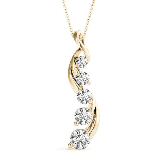 18K Yellow Gold 1 ct tw Fashion Diamond Pendant