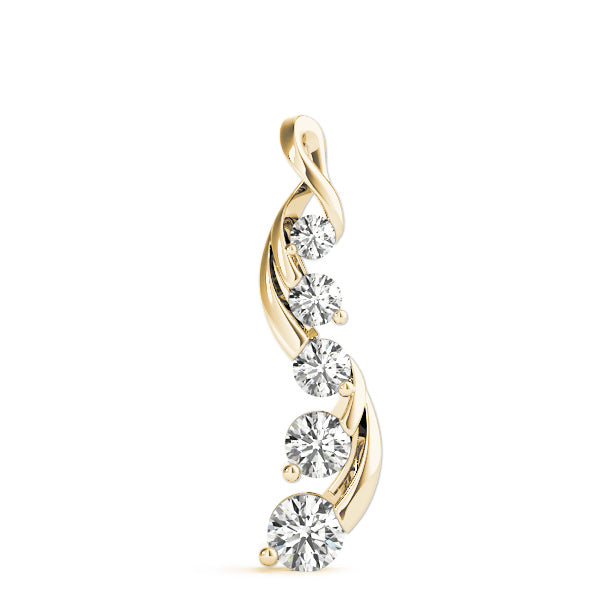 18K Yellow Gold 1 ct tw Fashion Diamond Pendant