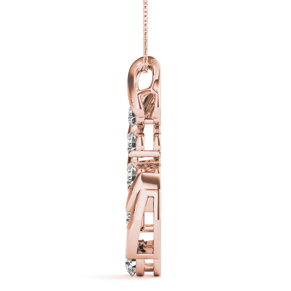 14K Rose Gold 1 ct tw Fashion Diamond Pendant