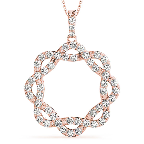 18K Rose Gold 1 ct tw Fashion Diamond Pendant