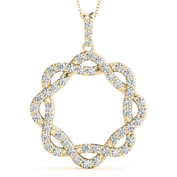 18K Yellow Gold 1 ct tw Fashion Diamond Pendant