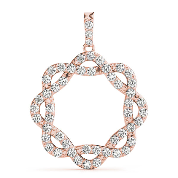 18K Rose Gold 1 ct tw Fashion Diamond Pendant