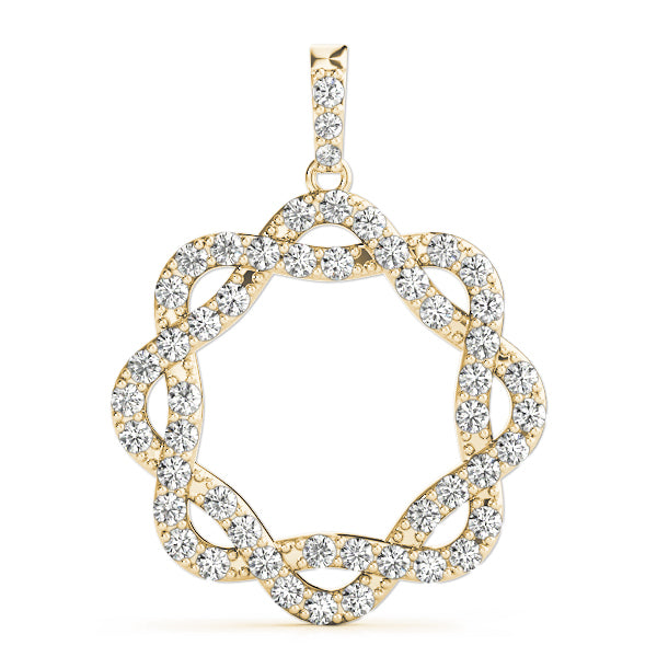 18K Yellow Gold 1 ct tw Fashion Diamond Pendant