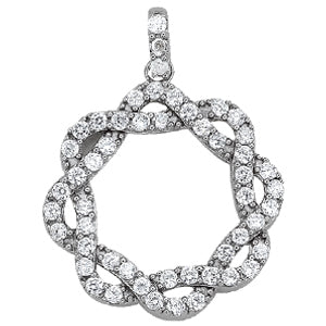18K White Gold 1 ct tw Fashion Diamond Pendant