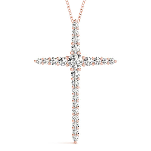 18K Rose Gold 1 ct tw Fashion Diamond Pendant