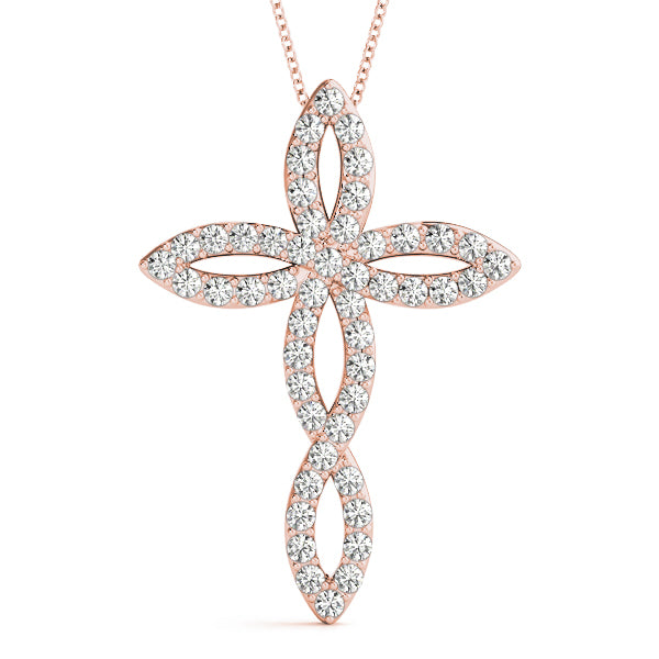 18K Rose Gold 1 ct tw Fashion Diamond Pendant