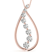 14K Rose Gold 1 ct tw Fashion Diamond Pendant