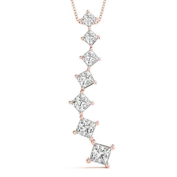 18K Rose Gold 1 1/2 ct tw Fashion Diamond Pendant
