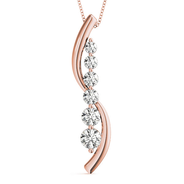 18K Rose Gold 1/2 ct tw Fashion Diamond Pendant