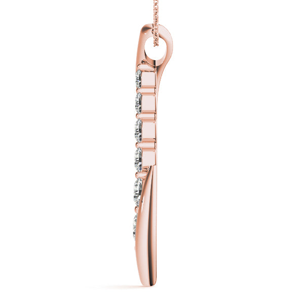 14K Rose Gold 1/2 ct tw Fashion Diamond Pendant