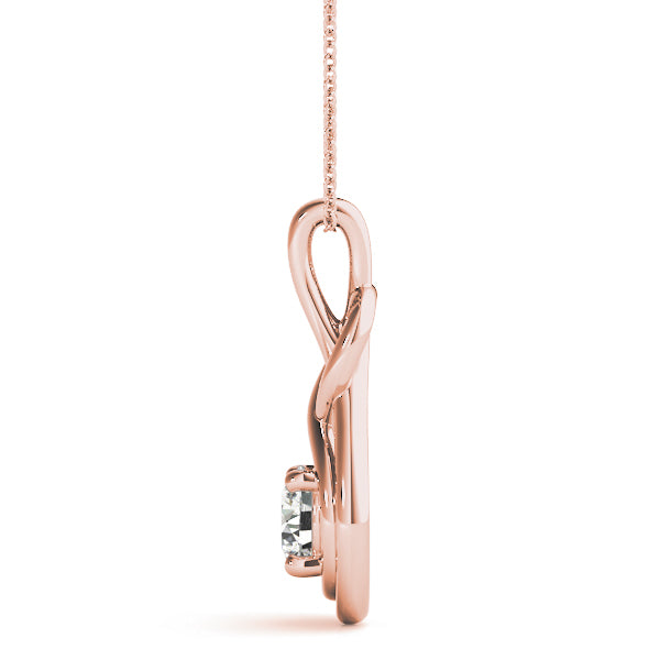 14K Rose Gold 1/10 ct tw Fashion Diamond Pendant