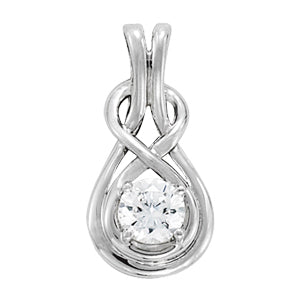 14K White Gold 1/10 ct tw Fashion Diamond Pendant