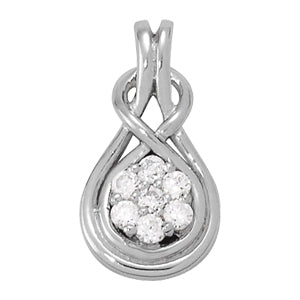 14K White Gold 1/2 ct tw Fashion Diamond Pendant