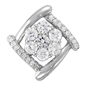 18K White Gold 1/2 ct tw Fashion Diamond Pendant