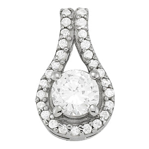 Platinum 1 1/6 ct tw Solitaire Diamond Pendant