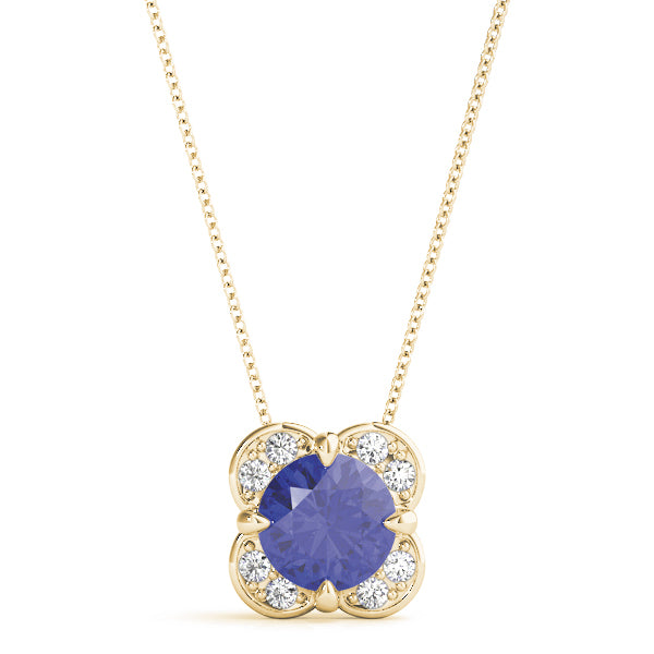 18K Yellow Gold 1 1/8 ct tw Halo Diamond Pendant