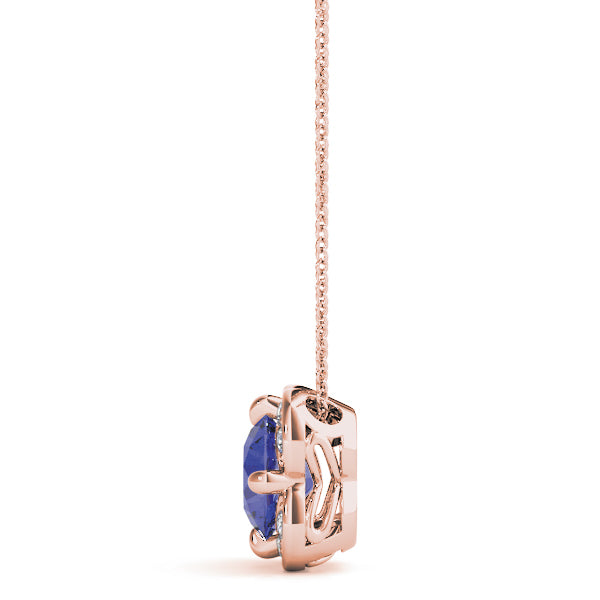18K Rose Gold 1 1/8 ct tw Halo Diamond Pendant