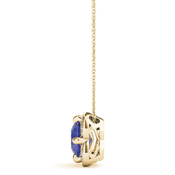 18K Yellow Gold 1 1/8 ct tw Halo Diamond Pendant