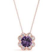 18K Rose Gold 1 1/8 ct tw Halo Diamond Pendant