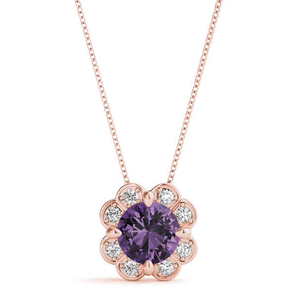 18K Rose Gold 1 1/8 ct tw Halo Diamond Pendant