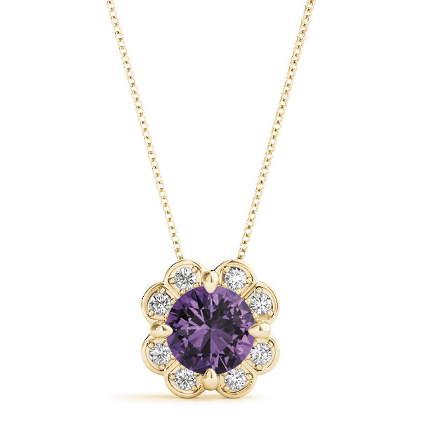 18K Yellow Gold 1 1/8 ct tw Halo Diamond Pendant