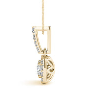 14K Yellow Gold 1 3/8 ct tw Halo Diamond Pendant
