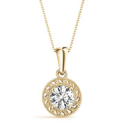 14K Yellow Gold 1 ct tw Solitaire Diamond Pendant