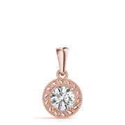 14K Rose Gold 1 ct tw Solitaire Diamond Pendant