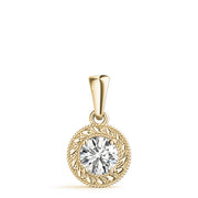 18K Yellow Gold 1 ct tw Solitaire Diamond Pendant