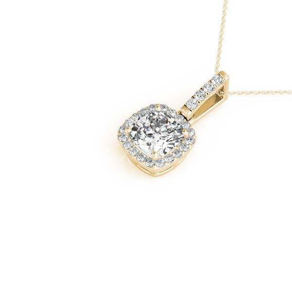 14K Yellow Gold 7/8 ct tw Halo Diamond Pendant