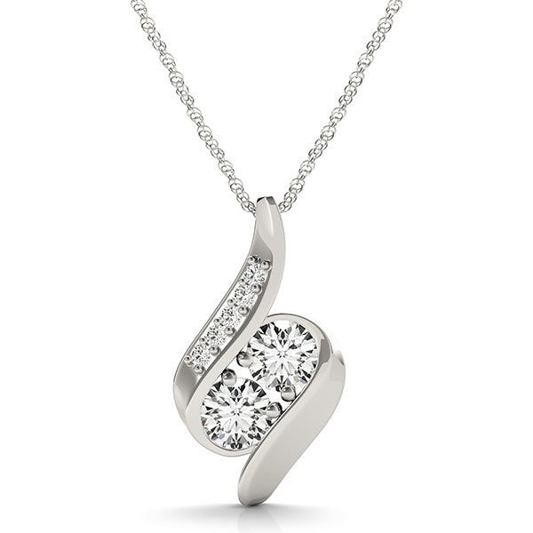 18K White Gold 1 ct tw Fashion Diamond Pendant