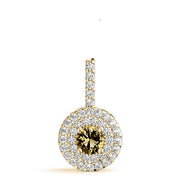 18K Yellow Gold 1 1/3 ct tw Halo Diamond Pendant