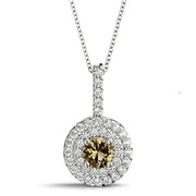 Platinum 1 1/3 ct tw Halo Diamond Pendant