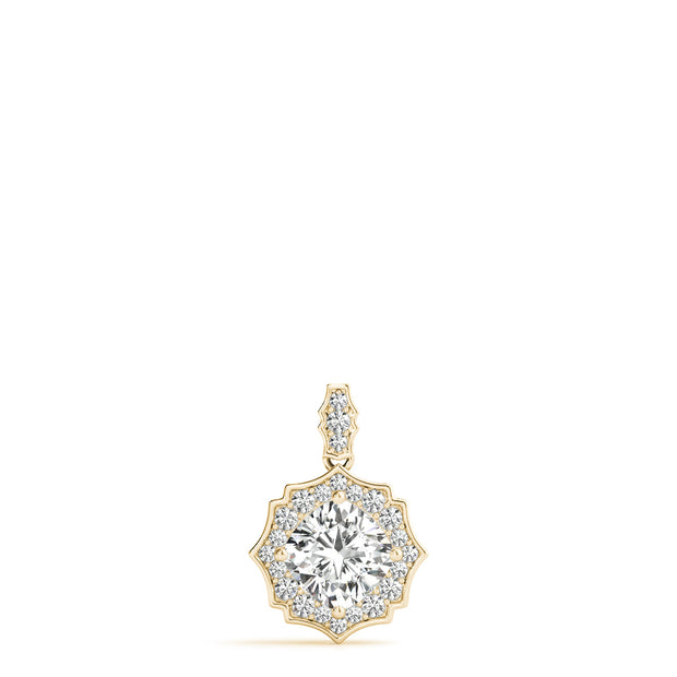 18K Yellow Gold 5/8 ct tw Halo Diamond Pendant