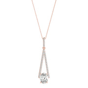 18K Rose Gold 1/5 ct tw Halo Diamond Pendant