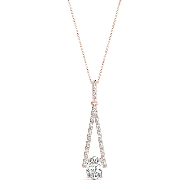 18K Rose Gold 1/5 ct tw Halo Diamond Pendant